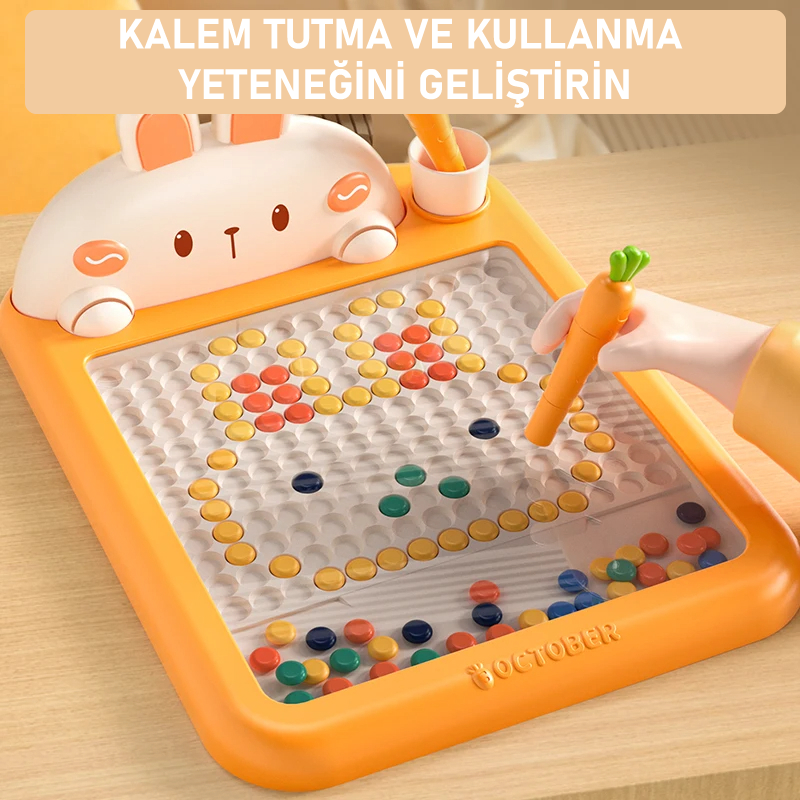 Montessori Eğitici ve Eğlenceli Zihinsel Gelişim Tavşanlı Manyetik Çizim Tahtası